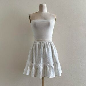 handmade white floral peasant mini skirt